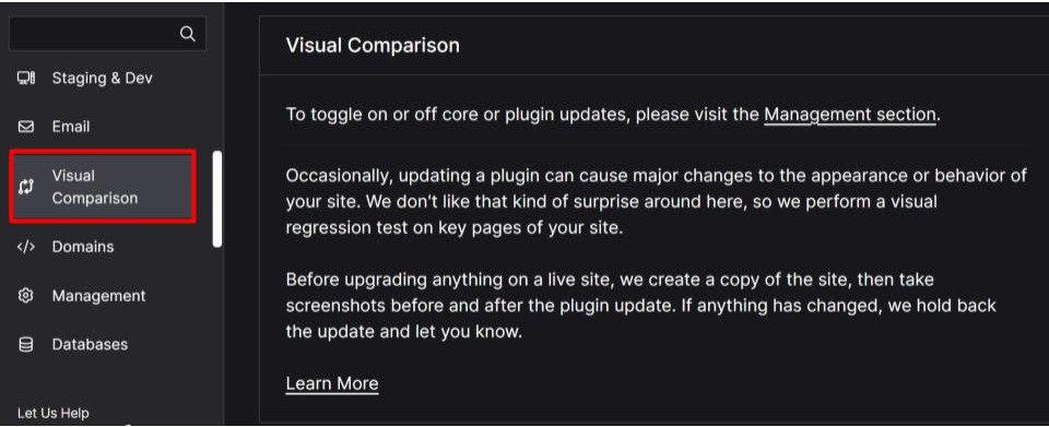 Nexcess visual comparison tool