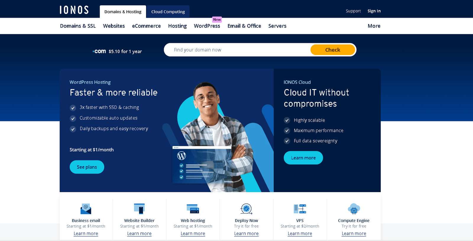 IONOS HOSTING REVIEW HOME PAGE