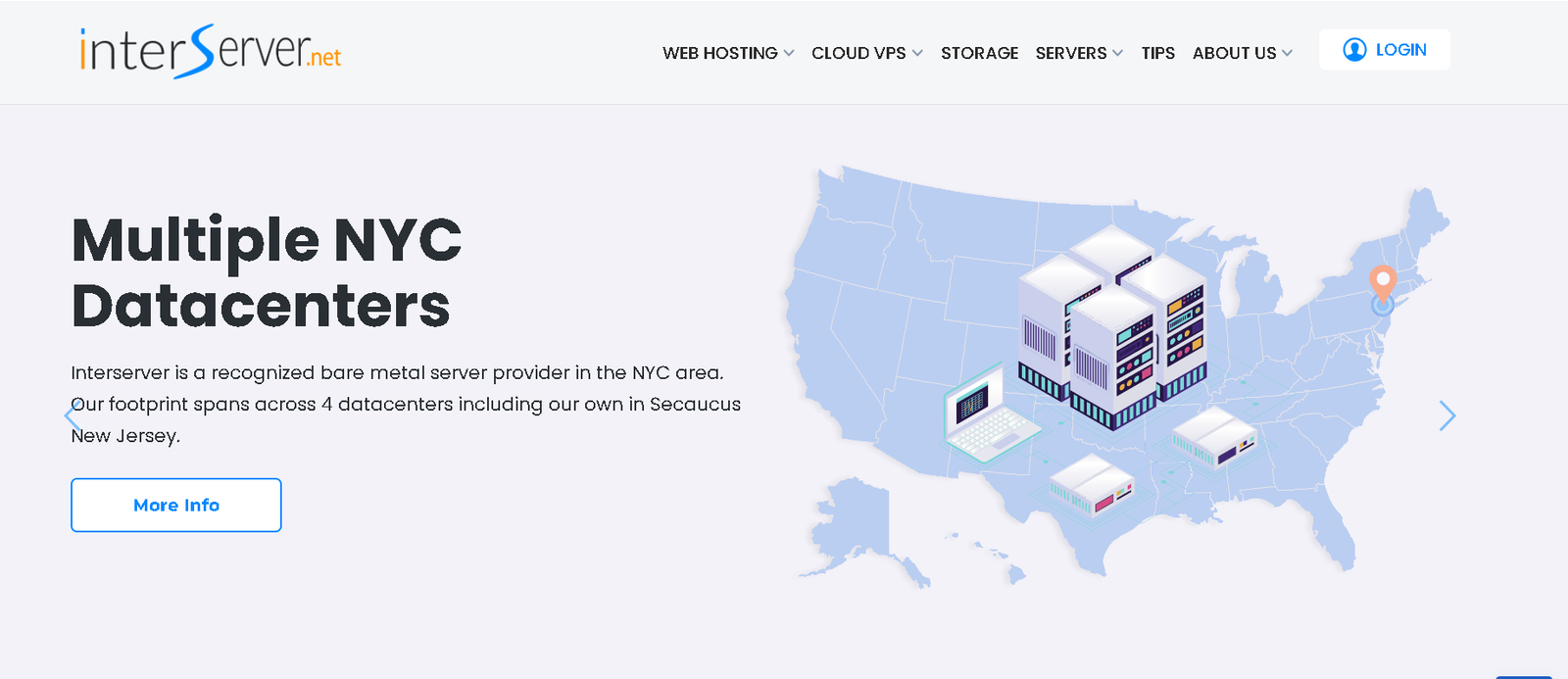 InterServer review home page logo