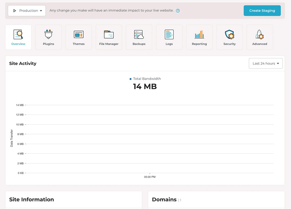 Rocket.net User Dashboard