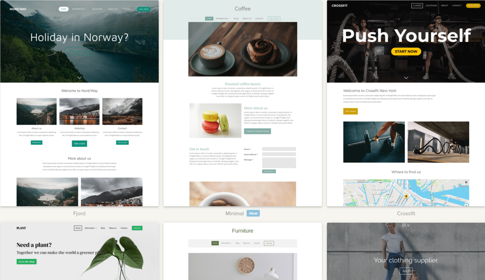 Webador template design