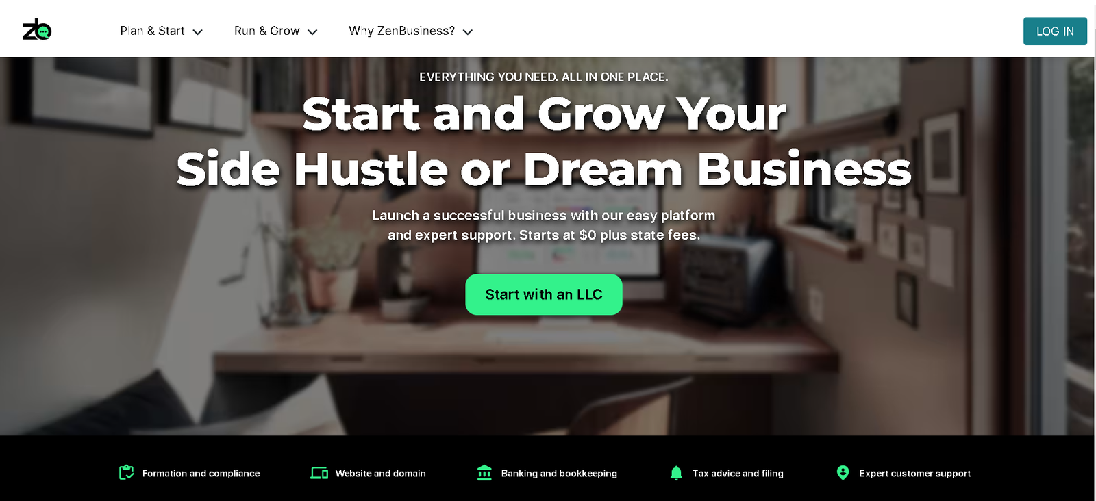 ZenBusiness Home Page