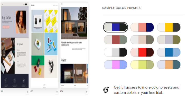 choose the color presets