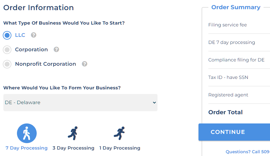 order information