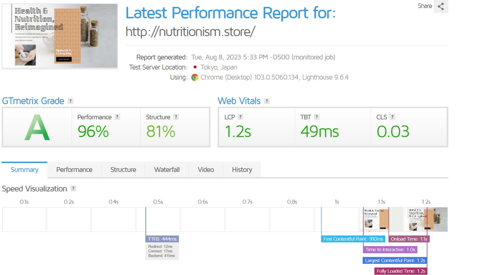 performance report
