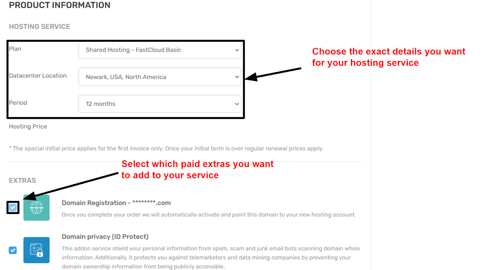 product information fastcomet