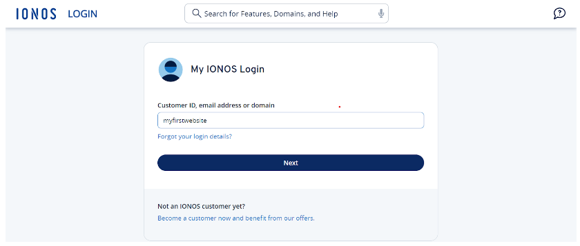 start to create new account