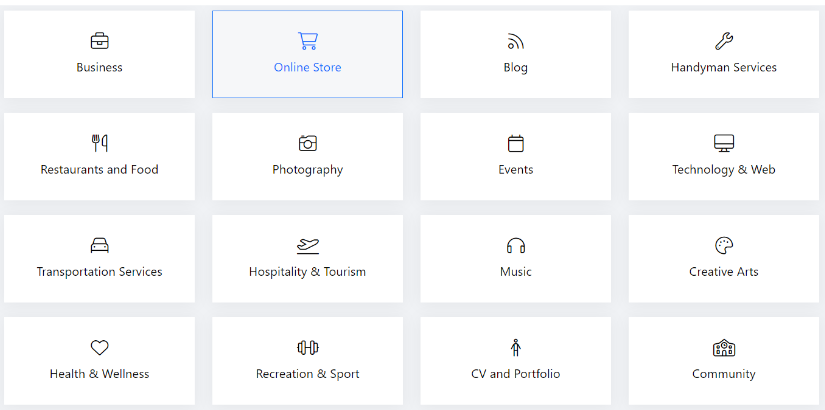 Template and features of site 123