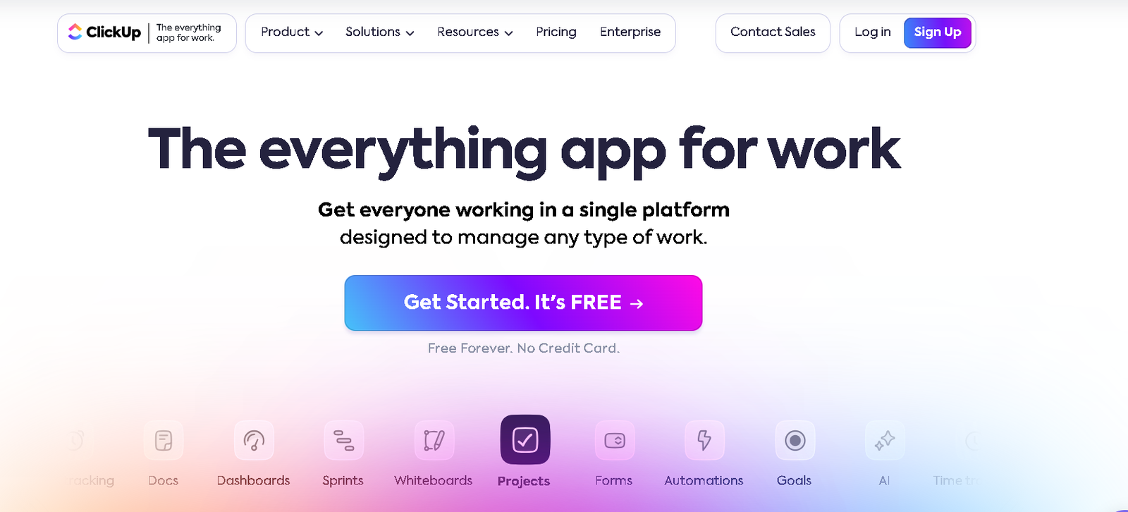 ClickUp home page