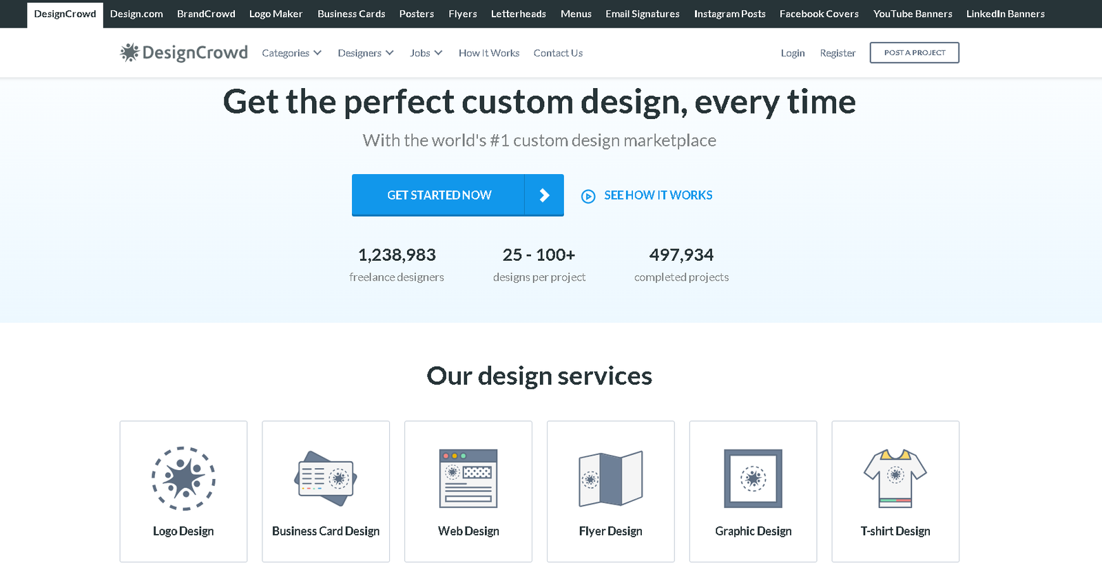 DesignCrowd home page