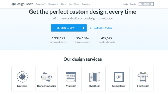 DesignCrowd home page
