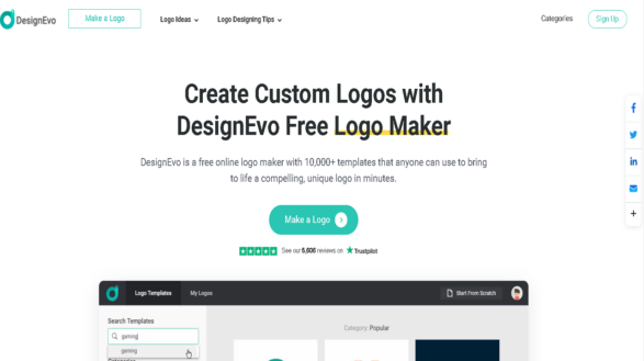 DesignEvo home page