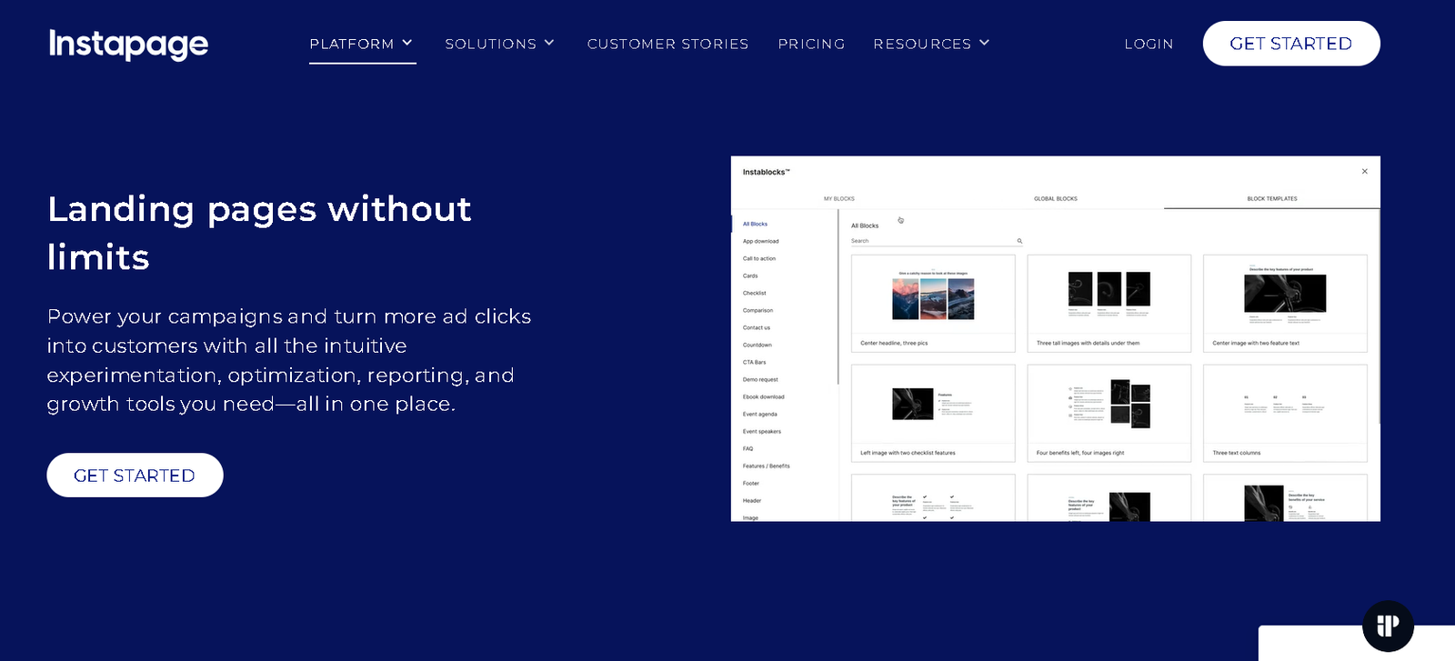 Instapage HOME PAGE