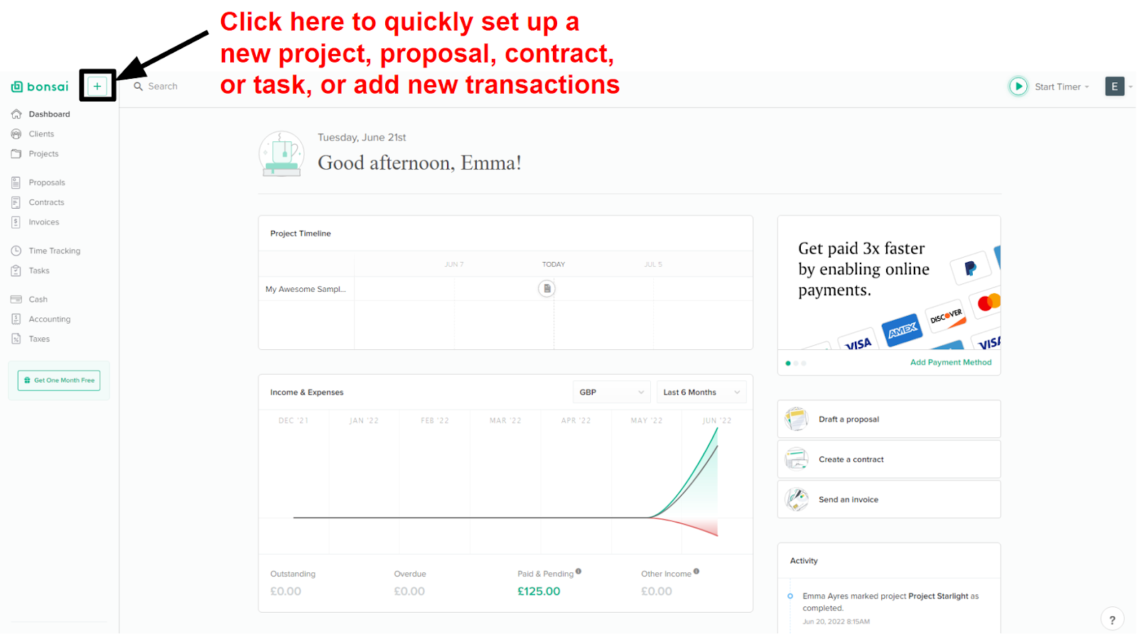 Intuitive Dashboard