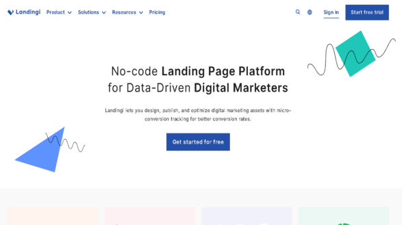 Landingi home page -