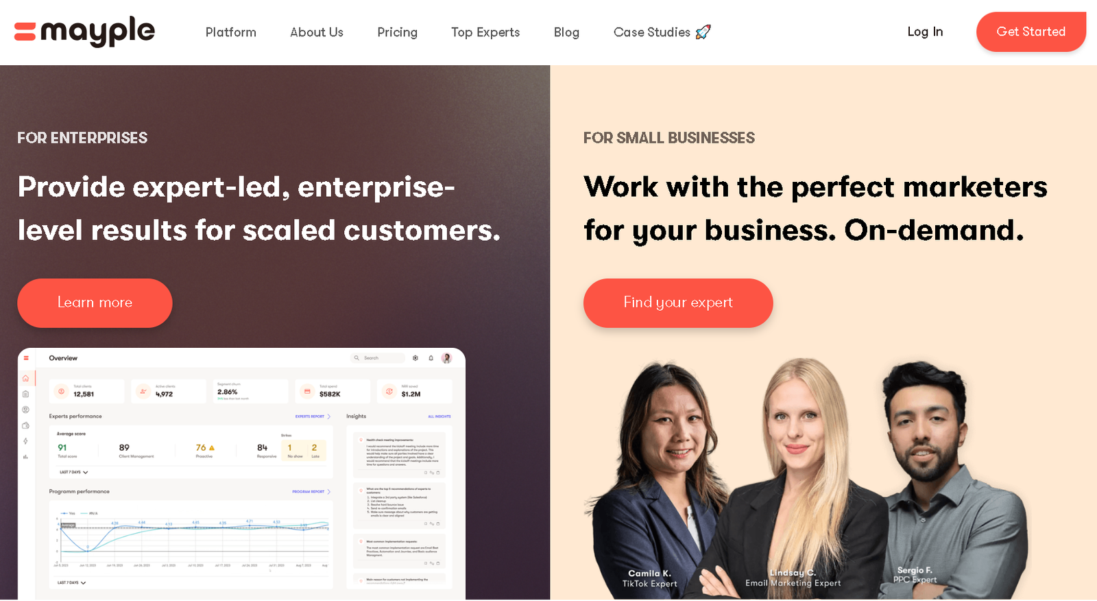 Mayple home page