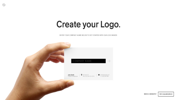 Squarespace Logo Maker home page