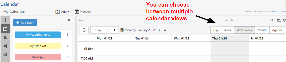 Striven’s Calendar event