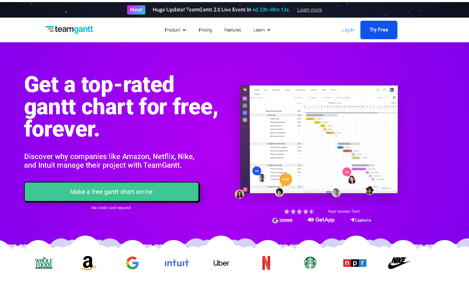 TEAMGANTT home page