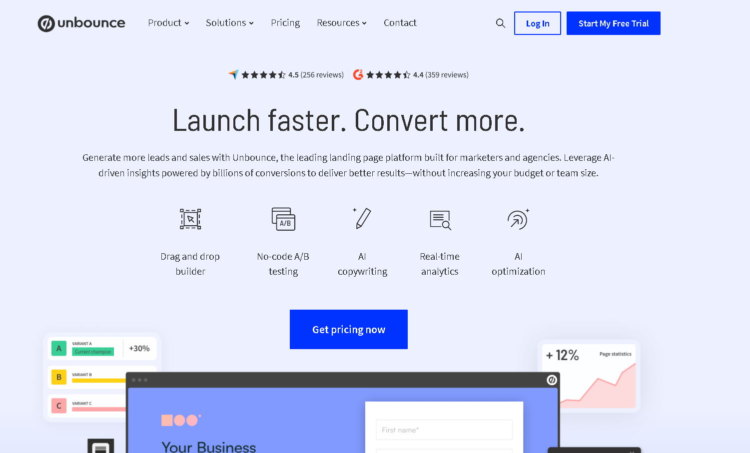 Unbounce home page