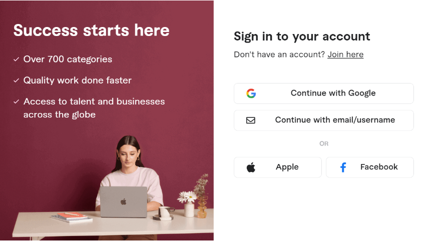 create a account