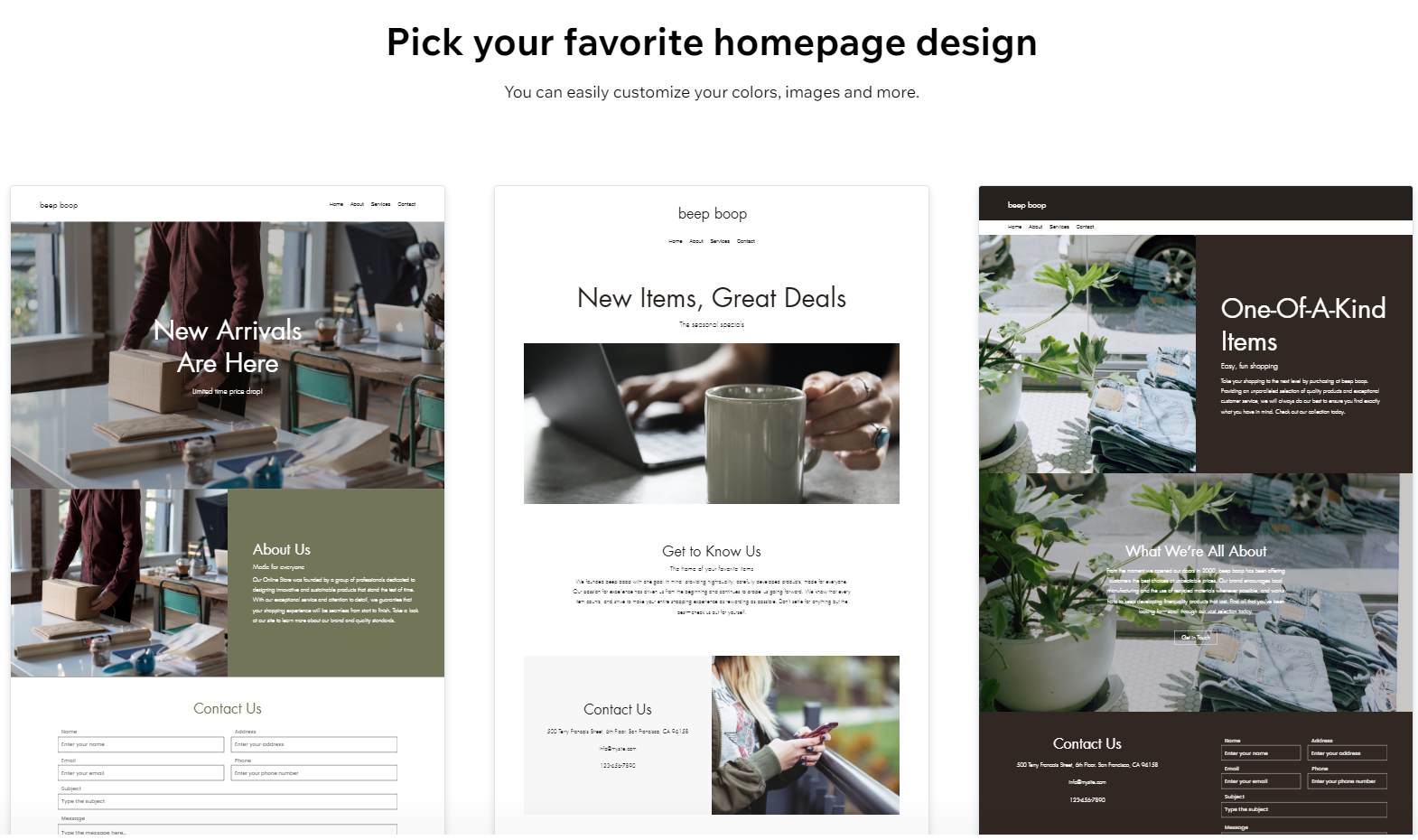 home page design