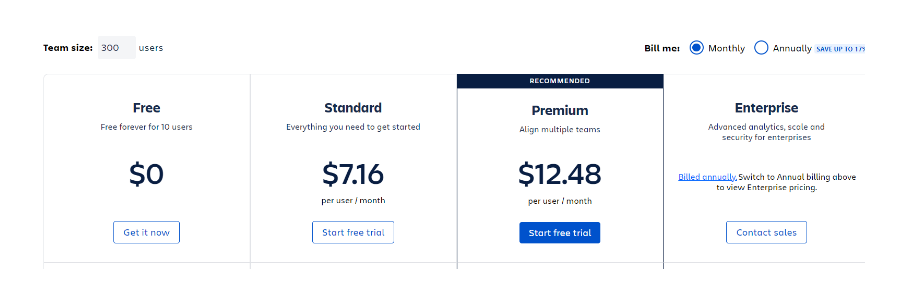 pricing plan