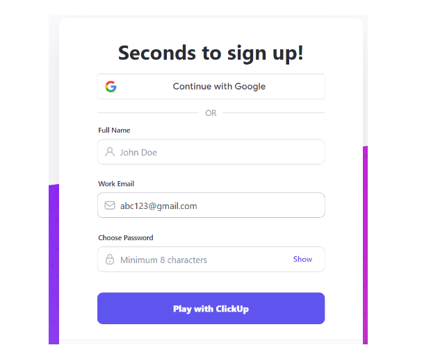 Getting started form