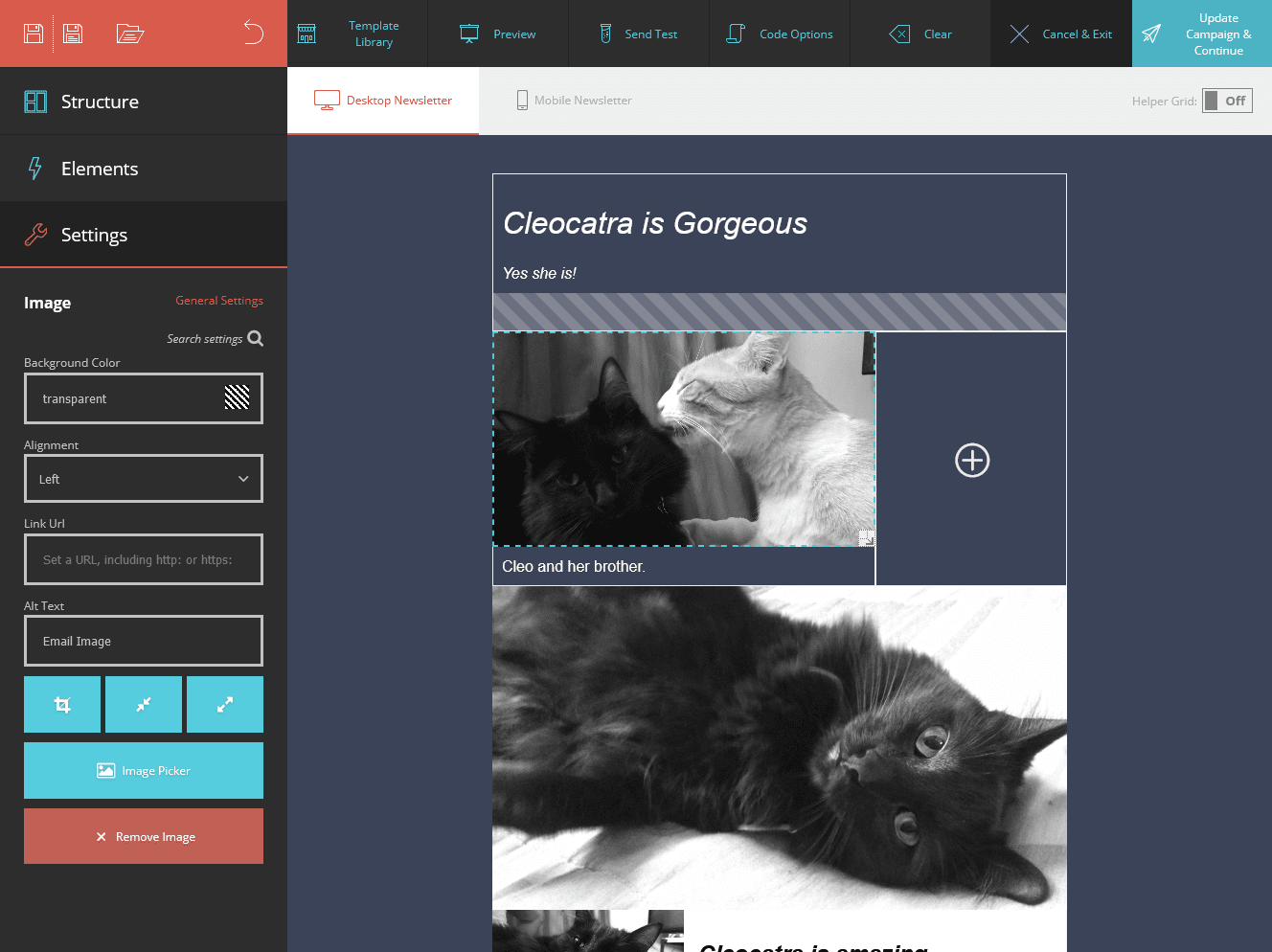Moosend’s email editor