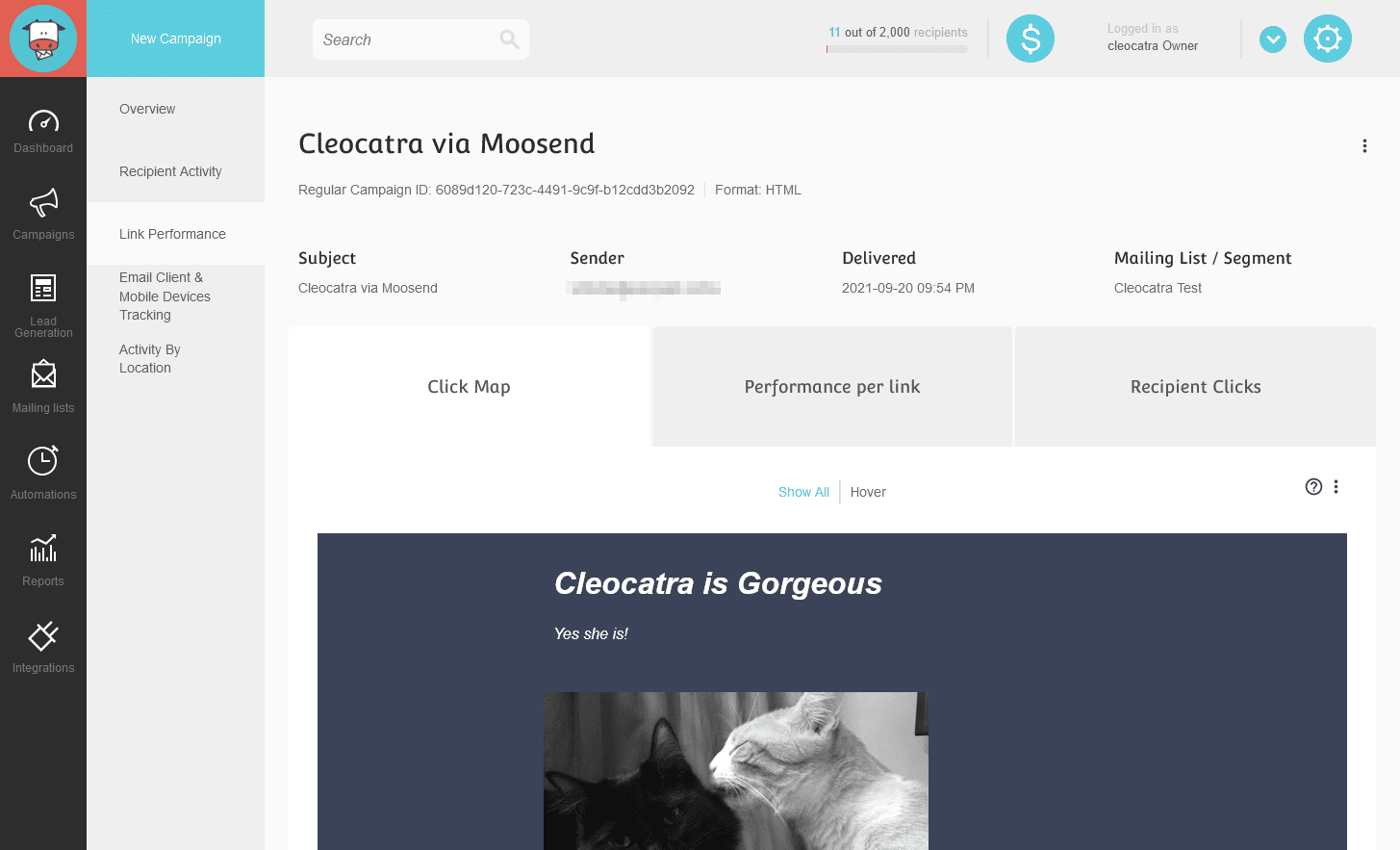 Moosend’s more detailed reports