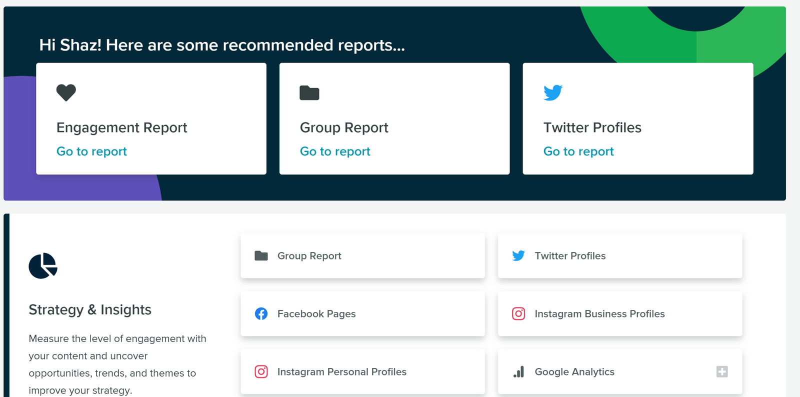 automatically generates social media reports
