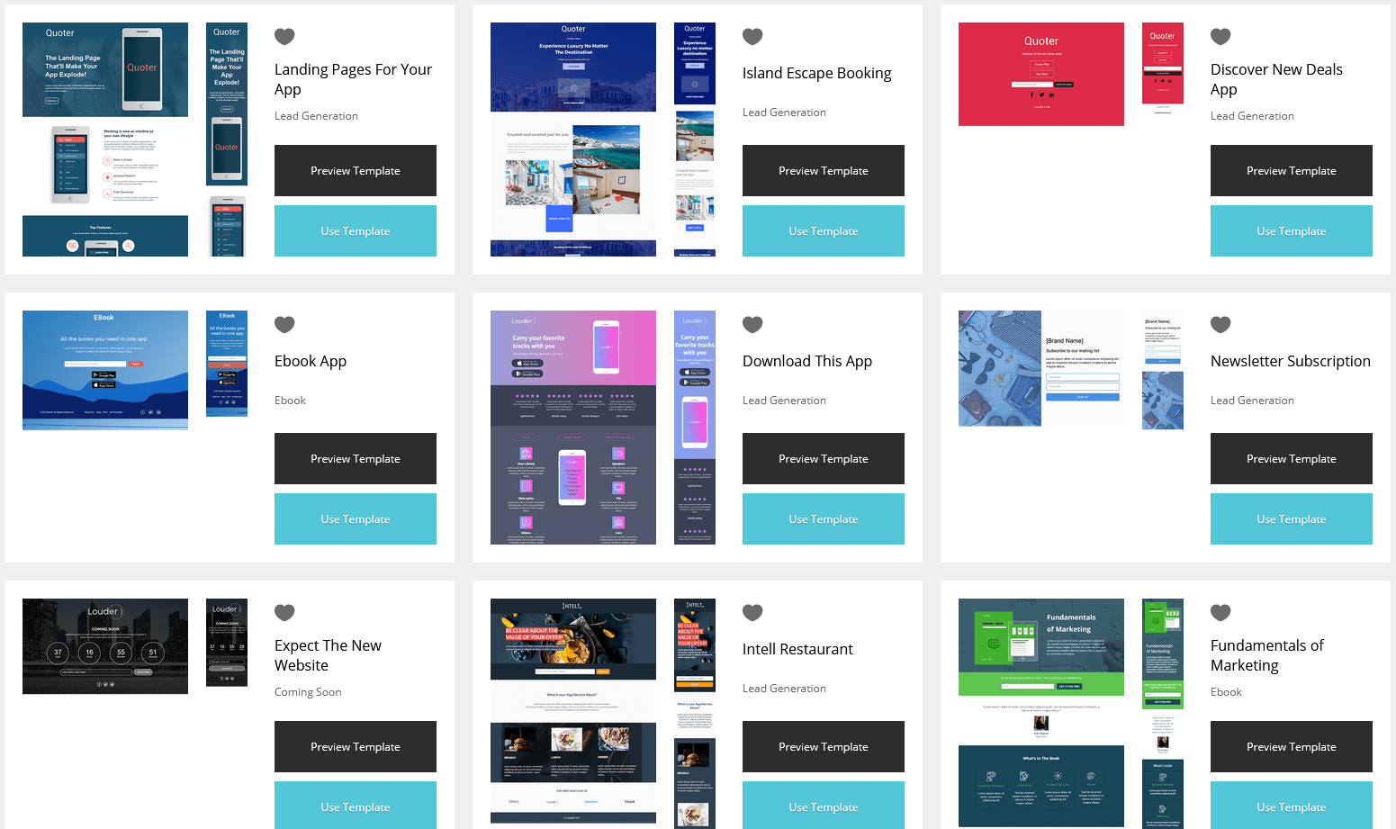 landing page
