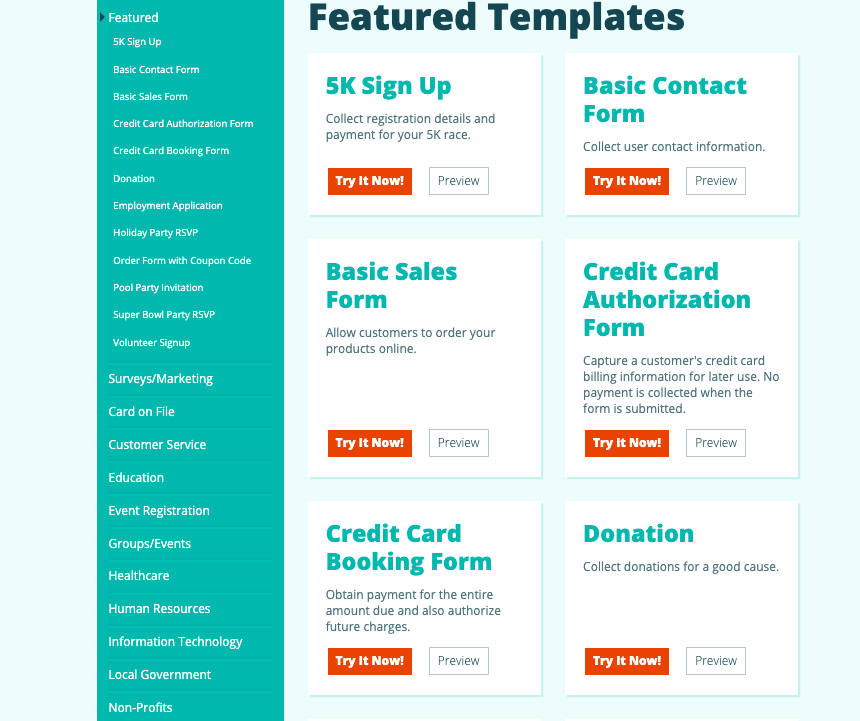 templates congito forms